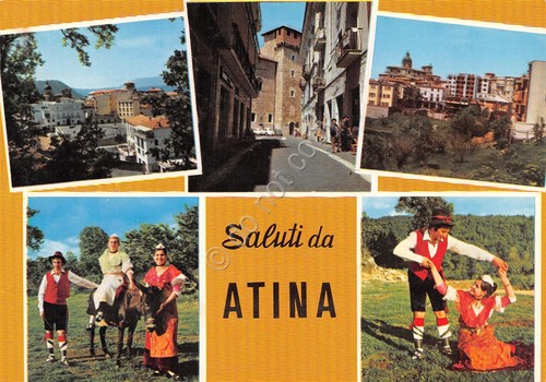 Cartolina Atina vedute varie paese anni '70