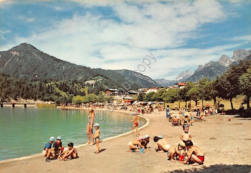 Cartolina Auronzo di Cadore la Spiaggia animata