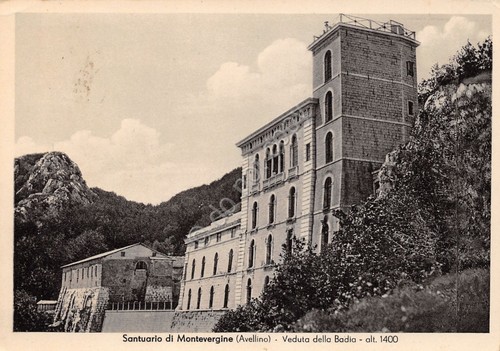 Cartolina Avellino Santuario di Montevergine Badia 1954