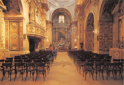 Cartolina Aversa Chiesa di San Francesco interno