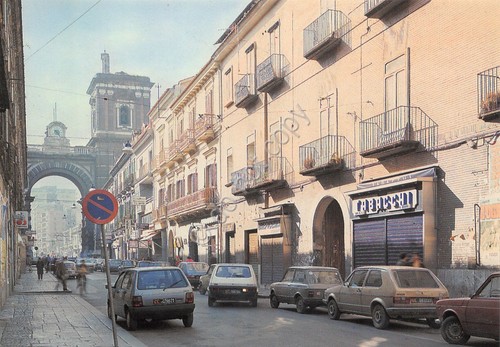Cartolina Aversa Via Roma tabacchi auto strada case anni '70