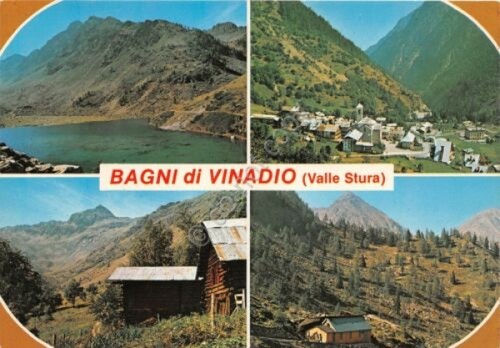 Cartolina Bagni di Vinadio Vedute Fraz. San Bernolfo (Cuneo)