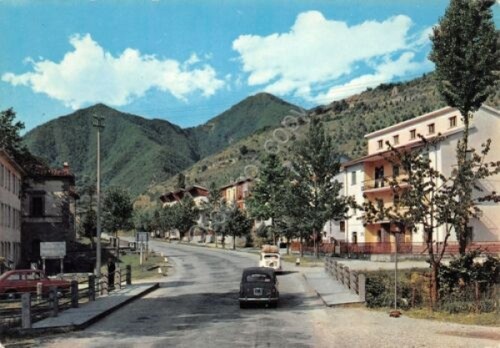 Cartolina Bagno di Romagna circonvallazione Fiat 500