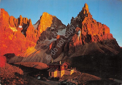Cartolina Baia Segantini Dolomiti Timbro Baita 1984