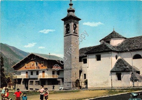 Cartolina Bannio Chiesa S. Maria Municipio 1973