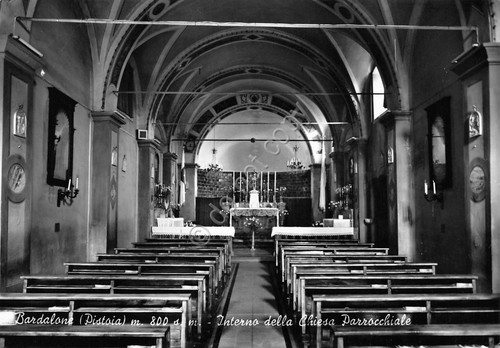 Cartolina Bardalone Chiesa Parrocchiale Interno