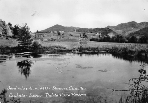 Cartolina Bardineto Laghetto Veduta Rocca Barbena 1958