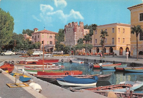 Cartolina Bardolino Lago di Garda Porto Barche hotel (Verona)