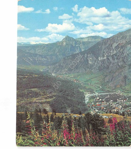 Cartolina Bardonecchia panorama paese e valle anni '80