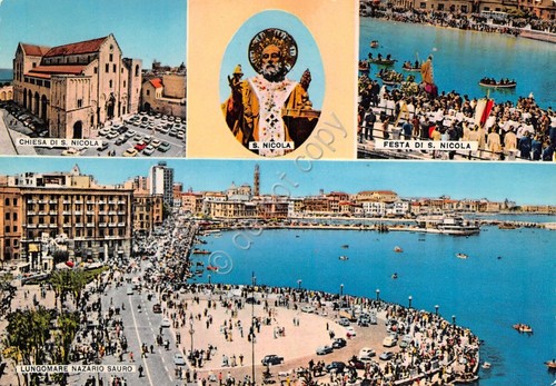 Cartolina Bari Festa di San Nicola 1968 vedute