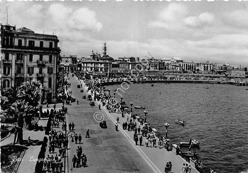 Cartolina Bari Lungomare 1958