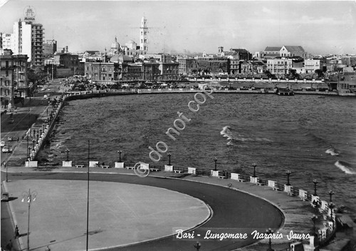 Cartolina Bari Lungomare Nazario Sauro 1963