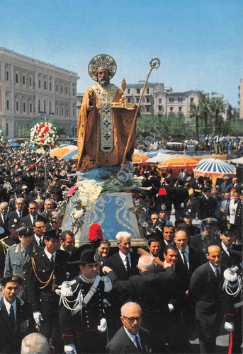 Cartolina Bari Sagra di San Nicola processione anni '80