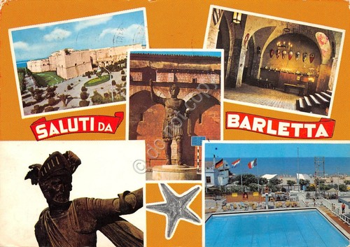 Cartolina Barletta 5 Vedute 1971 (Bari)