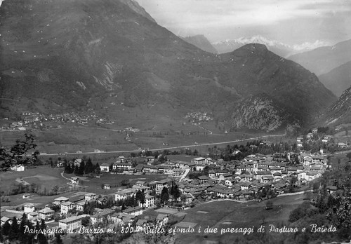 Cartolina Barzio Panorama Pasturo e Baiedo 1952