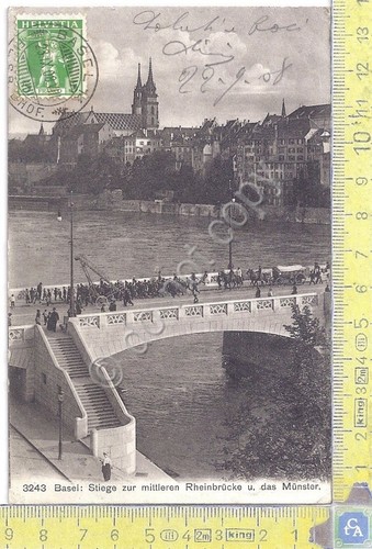 Cartolina Basel - Stiege zur Mittleren Rheinbruche - Vg Suisse …