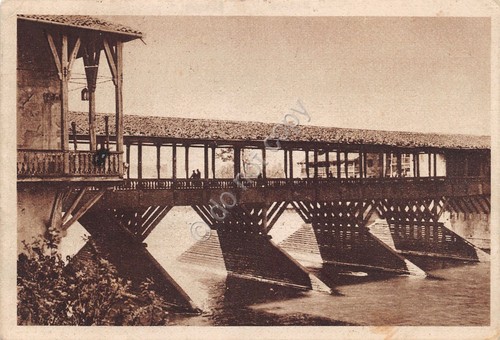 Cartolina Bassano Ponte Vecchio con spartito canzone