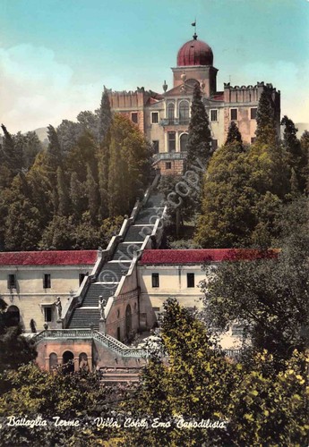 Cartolina Battaglia Terme Villa Conte Emo Capodilista colorata 1964