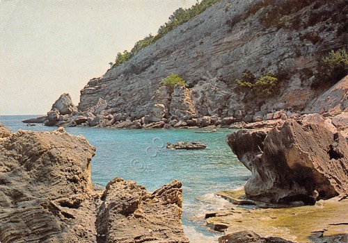 Cartolina Baunei Nuoro Scogliera di Cala Mariolu 1984