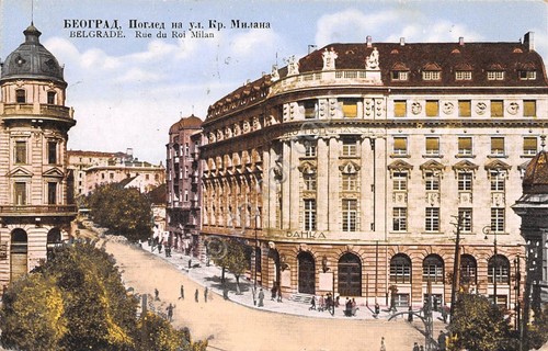 Cartolina Belgrade Rue du Roi Milan 1926