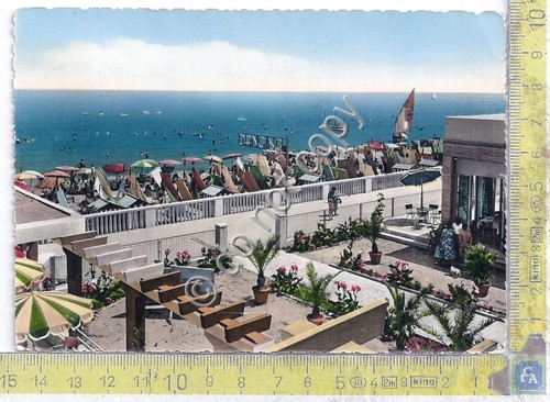 Cartolina Bellaria la spiaggia 1957 (Forl“)