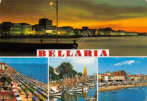 Cartolina Bellaria vedute 1974 (Rimini)