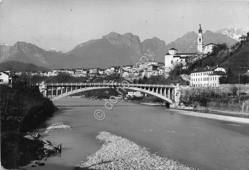 Cartolina Belluno Ponte della Vittoria 1961