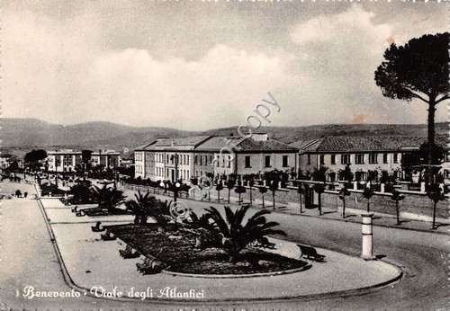 Cartolina Benevento Viale degli Atlantici 1954