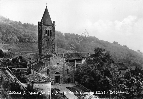 Cartolina Bergamo Abbazia S. Egidio Sotto il Monte