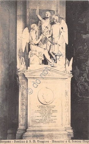 Cartolina Bergamo Basilica S. M. Maggiore Mausoleo 1913