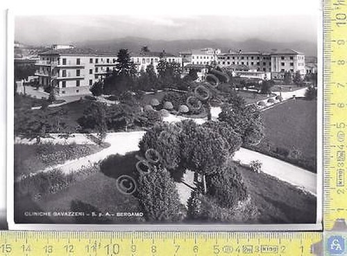 Cartolina Bergamo Cliniche Gavazzeni SpA - 1951