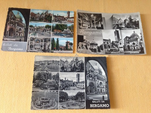 Cartolina Bergamo lotto di 3 cartoline con vedutine VG