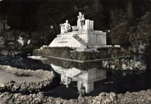 Cartolina Bergamo Monumento a Donizzetti timbro targhetta centenario Poste 1962