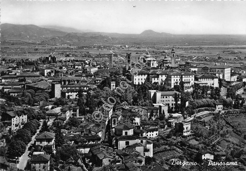 Cartolina Bergamo panorama 1956