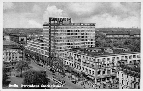 Cartolina Berlin Europahaus insegna Allianz