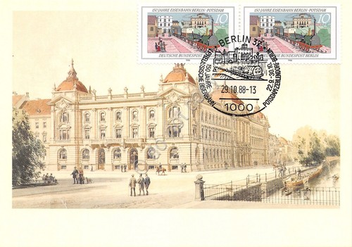 Cartolina Berlin Oberpostdirektion Potsdam Timbro filatelico 1988