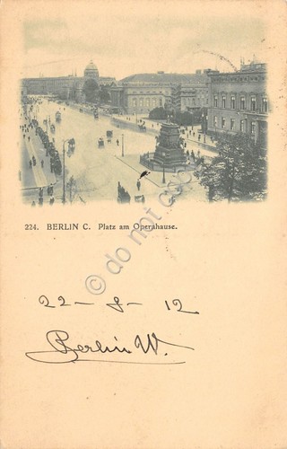 Cartolina Berlin Platz am Opernhause 1912