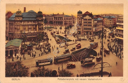 Cartolina Berlin Potsdamenrplatz Verkehrturm