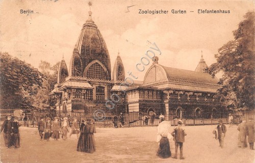 Cartolina Berlin Zoologischer Garten Elefantenhaus 1912