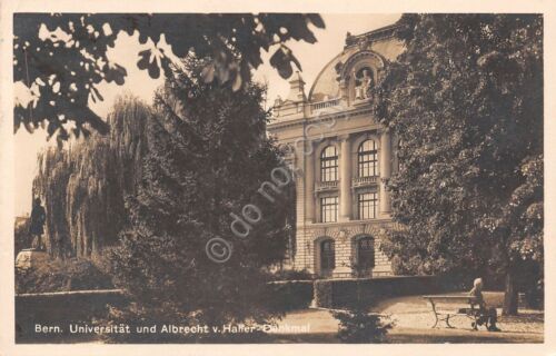 Cartolina Bern Universitat und Albrecht v. Haller Denkmal 1928