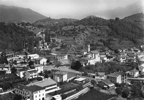 Cartolina Besazio panorama case strada coltivazioni anni '50