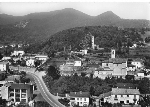 Cartolina Besazio strada panorama case anni '50
