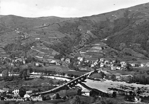 Cartolina Besolagno e Stabbio panorama 1961