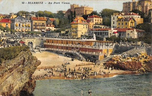 Cartolina Biarritz au part vieux plage