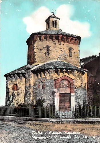 Cartolina Biella Battistero 1956
