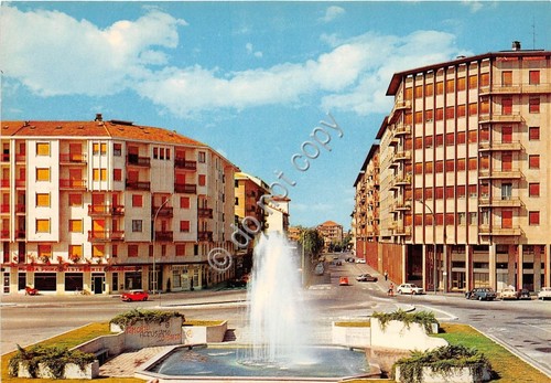 Cartolina Biella Piazza San Paolo e fontana