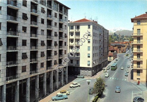 Cartolina Biella Via Pietro Micca Quartiere degli affari