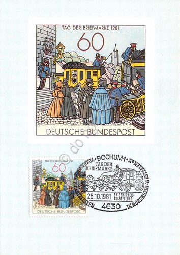 Cartolina Bochum Deutsche Bundespost Timbro filatelico 1981