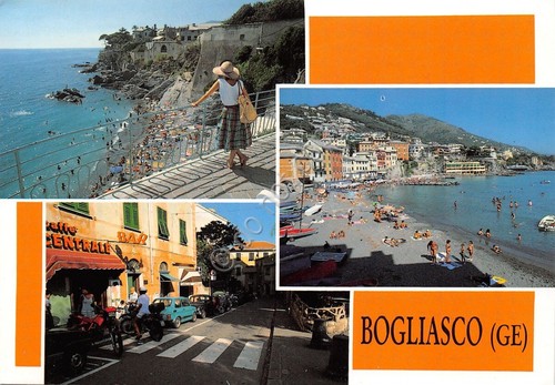 Cartolina Bogliasco vedute Caffè Centrale Punti Atlas al retro 1993