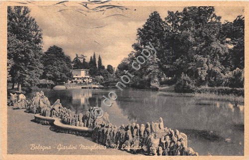 Cartolina Bologna Giardino Margherita laghetto 1965